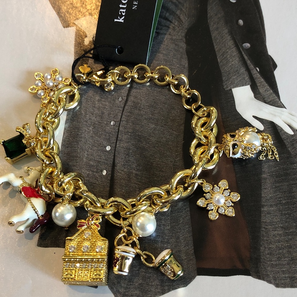 kate spade Gold-tone Multicharm Bracelet with Enamel Accents - Picture 8 of 12
